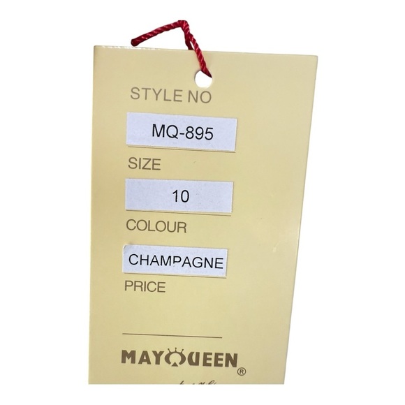 May Queen Couture Champagne Chiffon Sweetheart‎ Neckline Rhinestone Brooch Dress - Picture 14 of 16